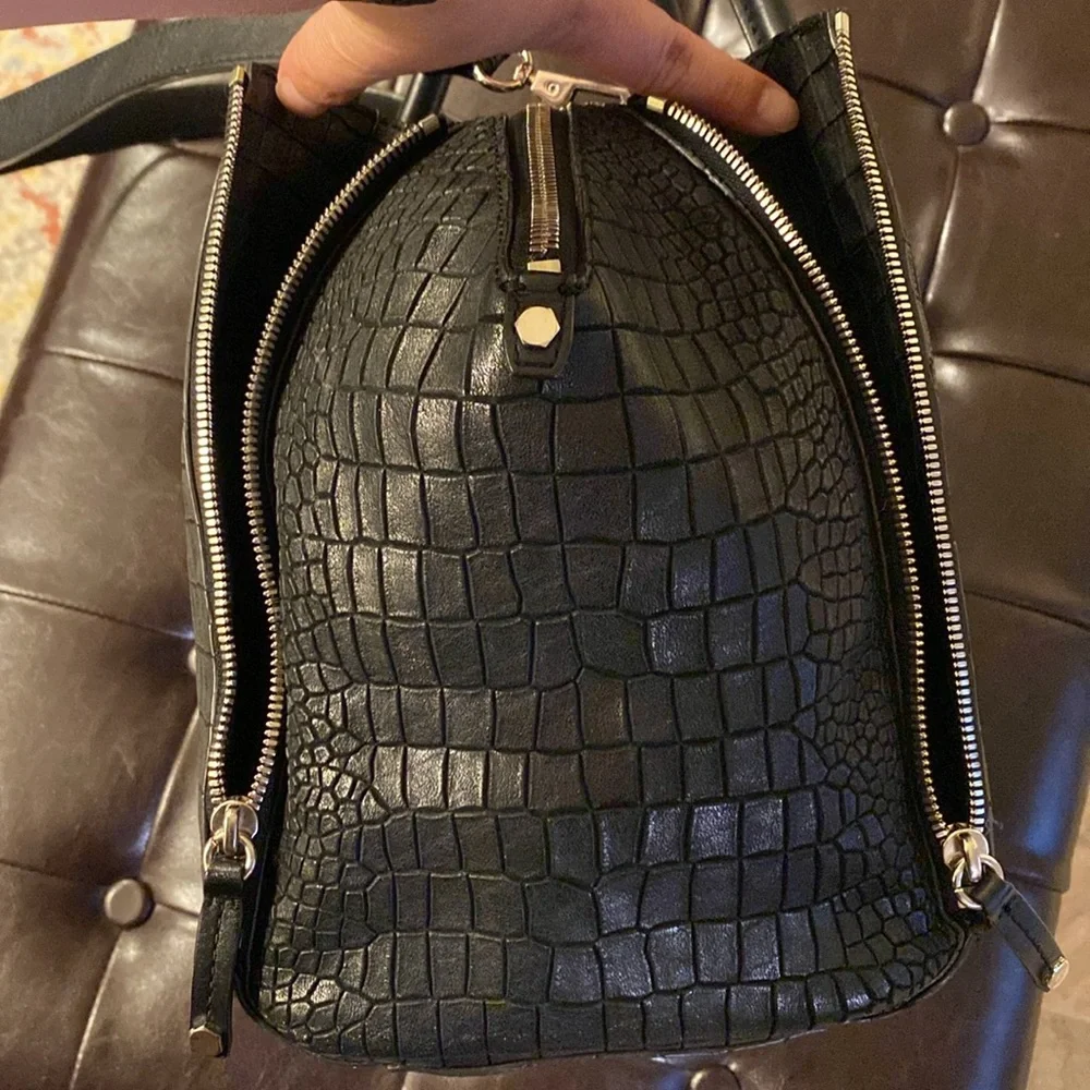 Rebecca minkoff large mock croc perry satchel